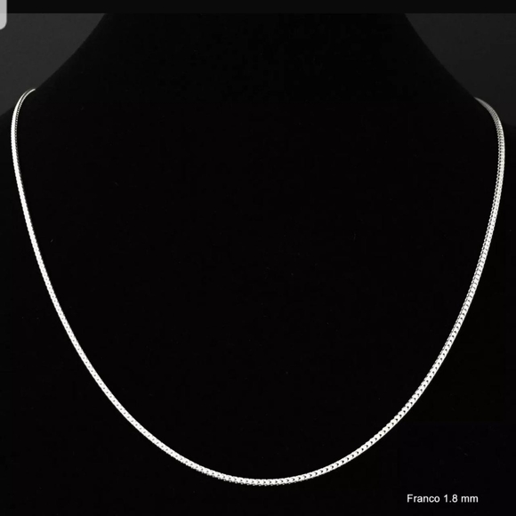 Sterling Silver 925 Rhodium finish Franco 180 Chain 1.8mm 16" - Picture 4 of 4
